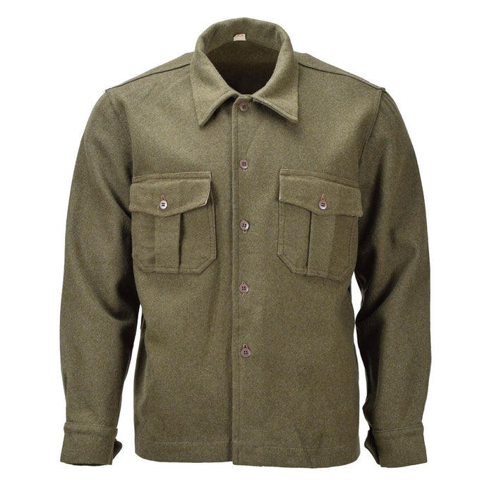 Origineel Italiaans formeel jasje olijfwol uniform vintage verstelbare manchetten - GoMilitar