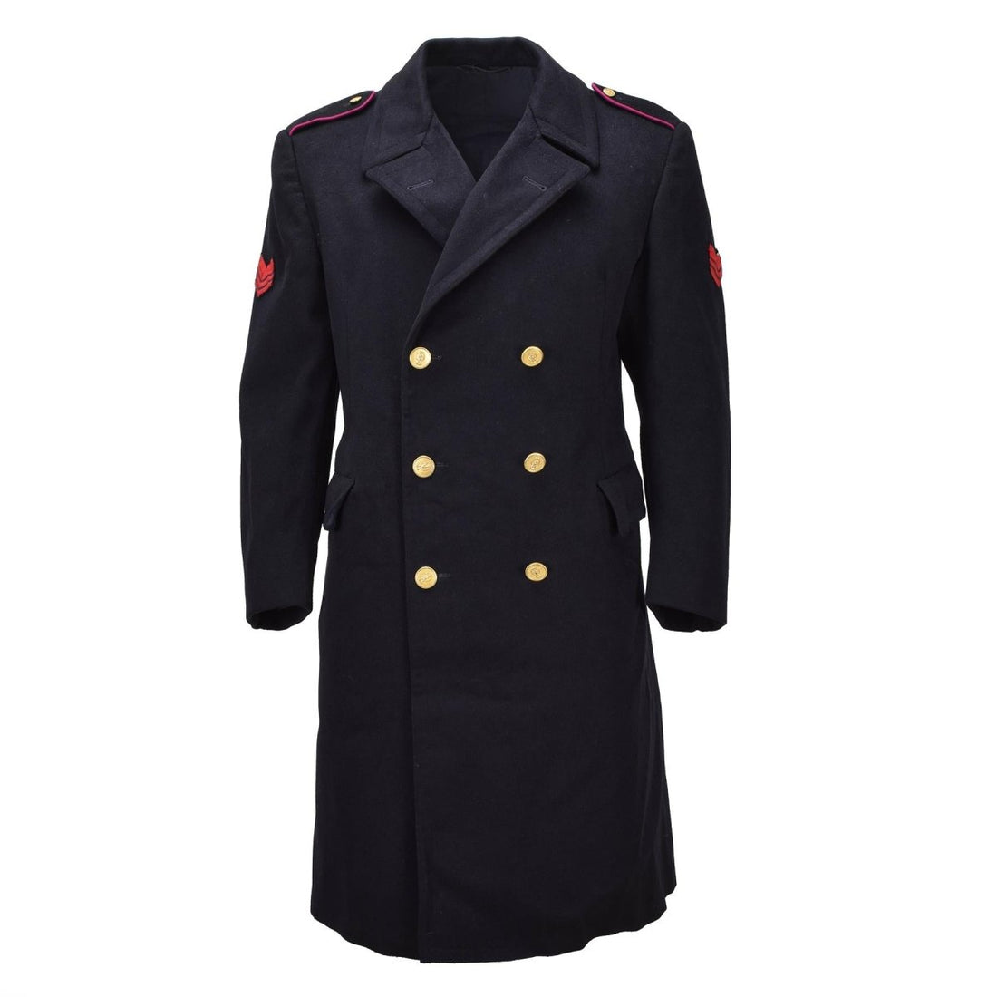 Originele Italiaanse Militaire Carabinieri Jurk Jas Wol Double Breasted Zwart