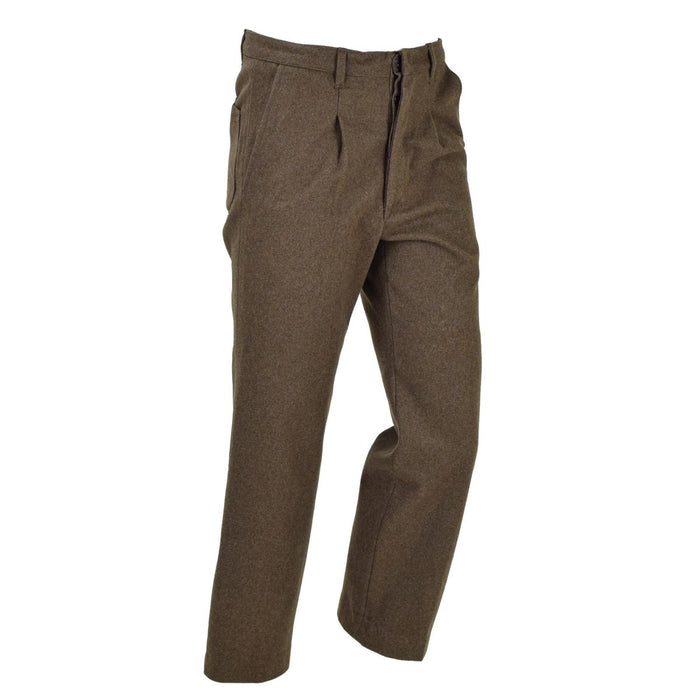 Pantalon d'uniforme militaire italien original pantalon vintage en laine marron armée - GoMilitar