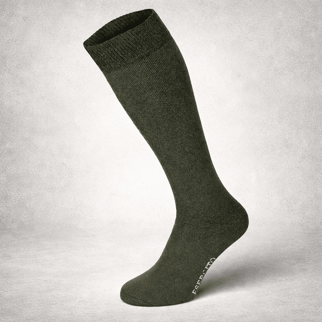Originele Italiaanse Militaire Esercito Wintersokken Lang Hoog Warm Elastisch Olijf