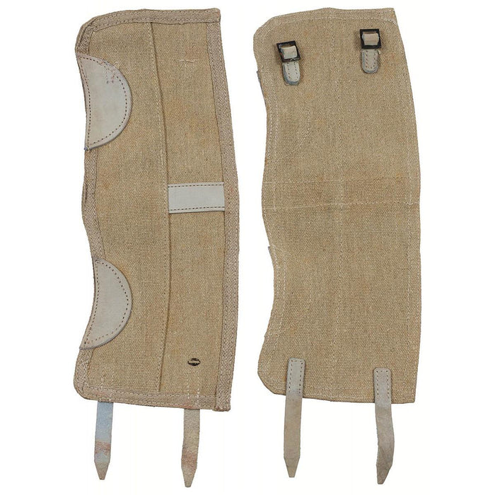 Originele Italiaanse Militaire Gaiters Legerlaarsbeenhoezen Army Surplus Khaki in duurzaam canvas voor bescherming van outdoor- en wandeluitrusting