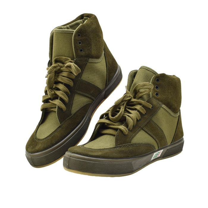 Originele Italiaanse Militaire Gymschoenen Hoog Duurzaam Ontwerp Training Olive - GoMilitar