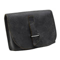 Pochette de chargeur militaire italienne originale en cuir avec boucles métalliques, petite taille, noire