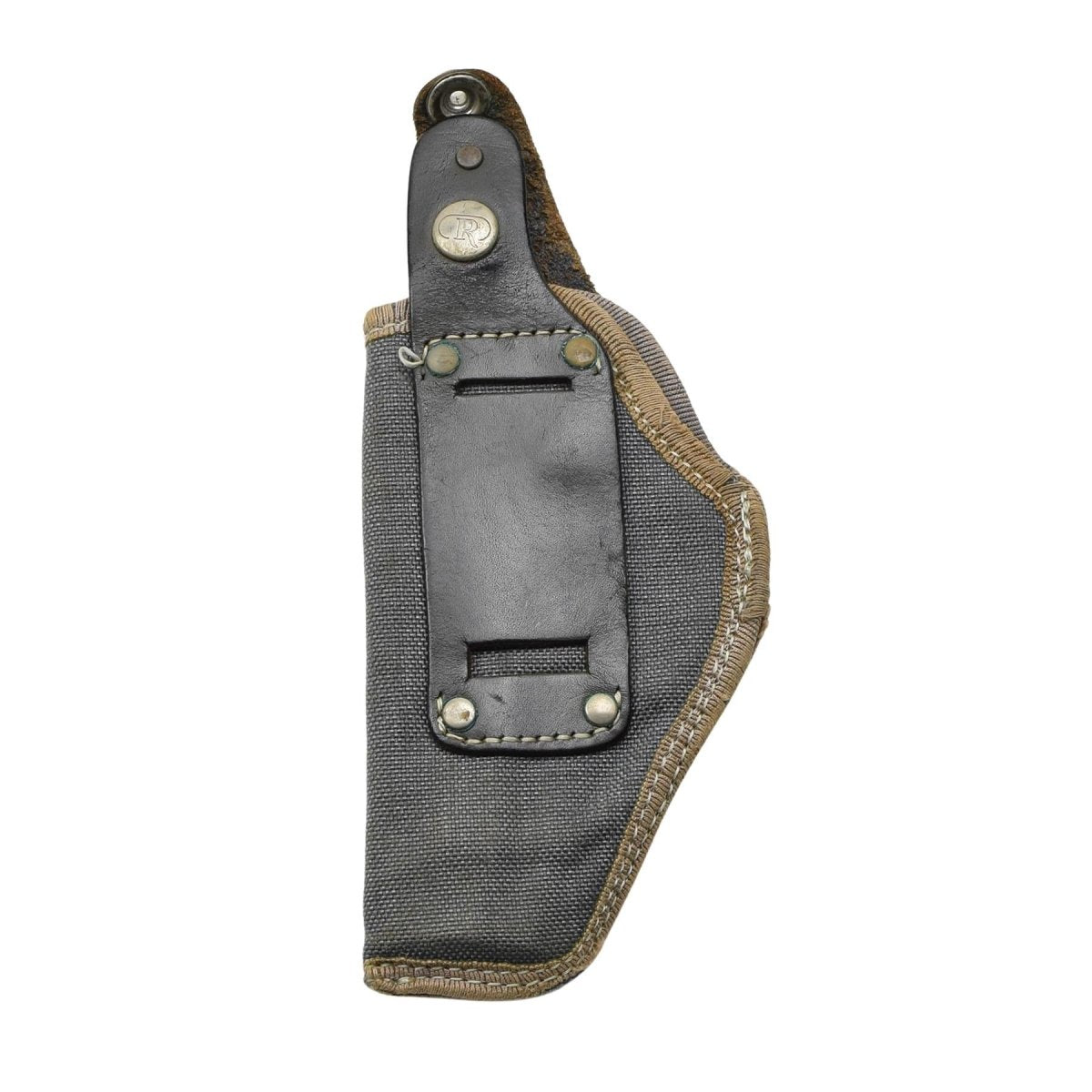 Originele Italiaanse Militaire Pistoolholster Nylon Drukknoopsluiting Grijs