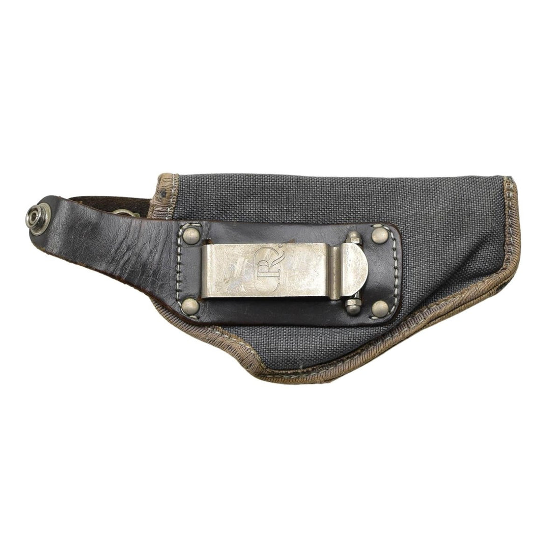 Originele Italiaanse Militaire Pistoolholster Nylon Drukknoopsluiting Grijs