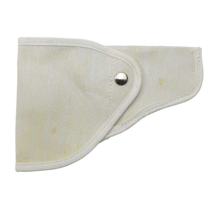 Étui pour pistolet droit militaire italien d'origine en toile blanche durable avec fermeture à bouton-pression.
