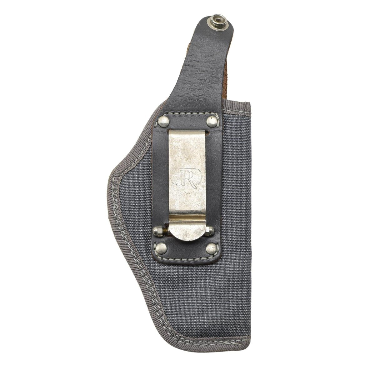 Originele Italiaanse militaire pistoolholster drukknoopsluiting nylon grijs nieuw