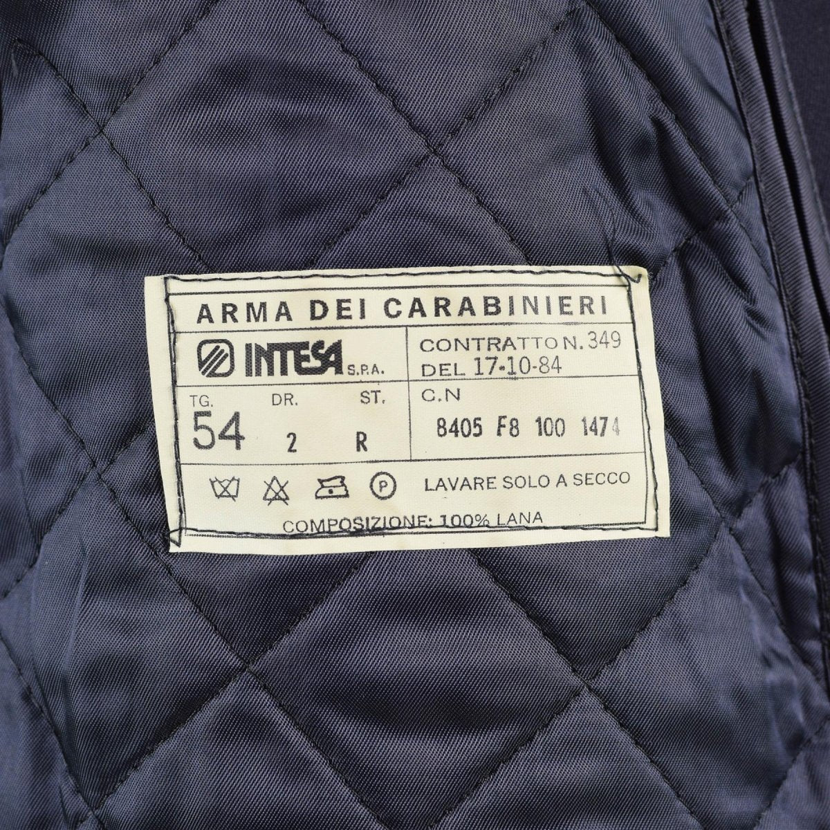 Manteau original de la police militaire italienne, long trench-coat des carabiniers italiens avec doublure