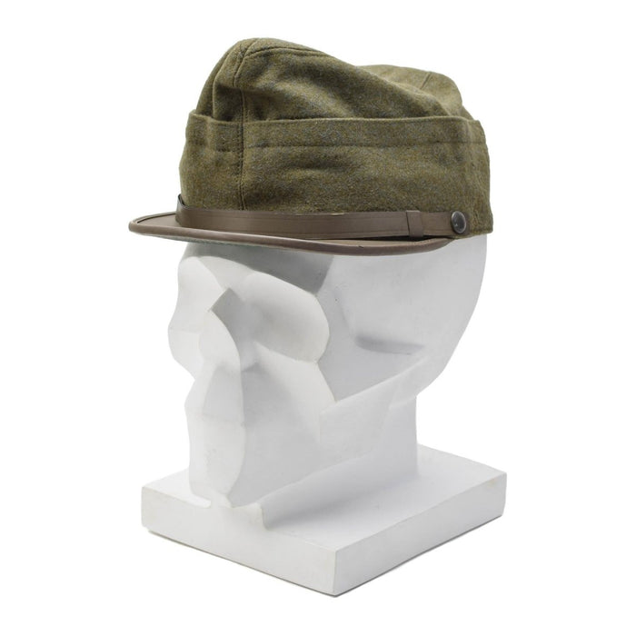 Originele Italiaanse militaire snapback veldpet olijfwol lichtgewicht vintage - GoMilitar