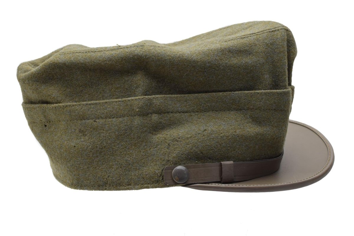 Originele Italiaanse militaire snapback field cap olijfwol lichtgewicht vintage
