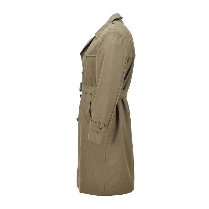 Original Italian Military trench coat khaki formal coat lined belted vintage NEW - GoMilitar