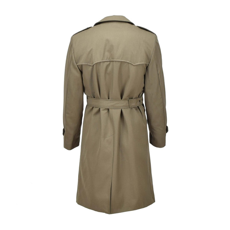 Original Italian Military trench coat khaki formal coat lined belted vintage NEW - GoMilitar