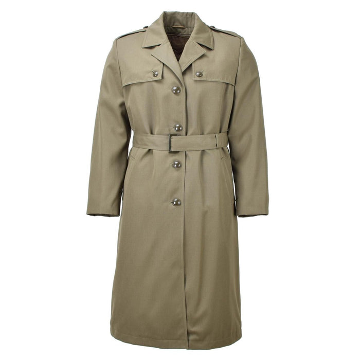 Originele Italiaanse militaire dames trenchcoat olijf lang met riemvoering leger NIEUW - GoMilitar