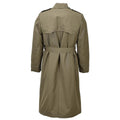 Trench-coat militaire italien original pour femme olive long avec doublure de ceinture armée NEUF