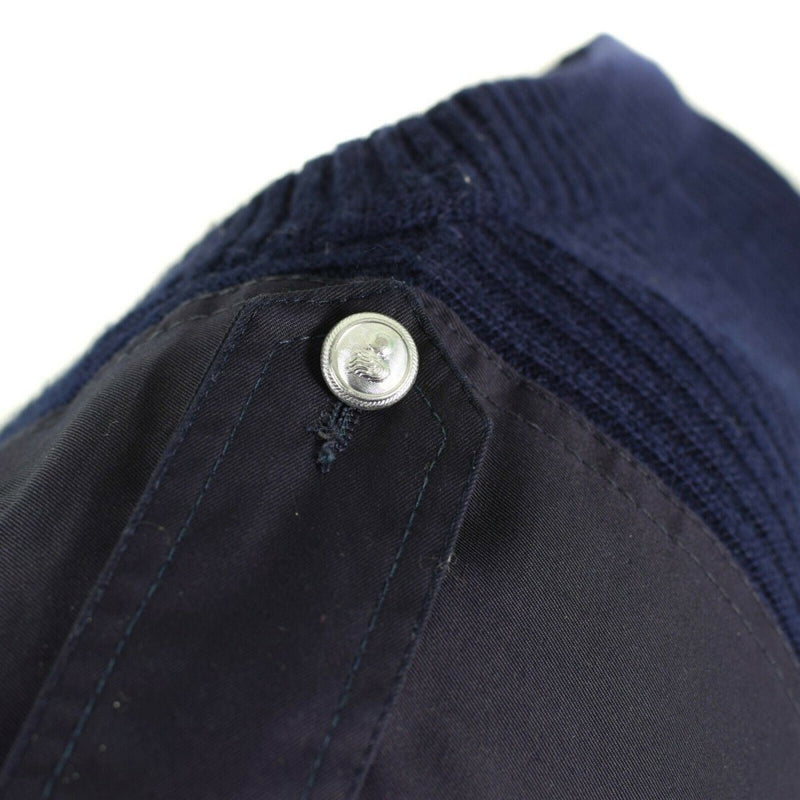Pull italien original Pull Commando à col en V Pull bleu foncé Laine