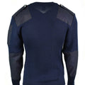 Originele Italiaanse pullover v-neck commando jumper donkerblauwe trui wol