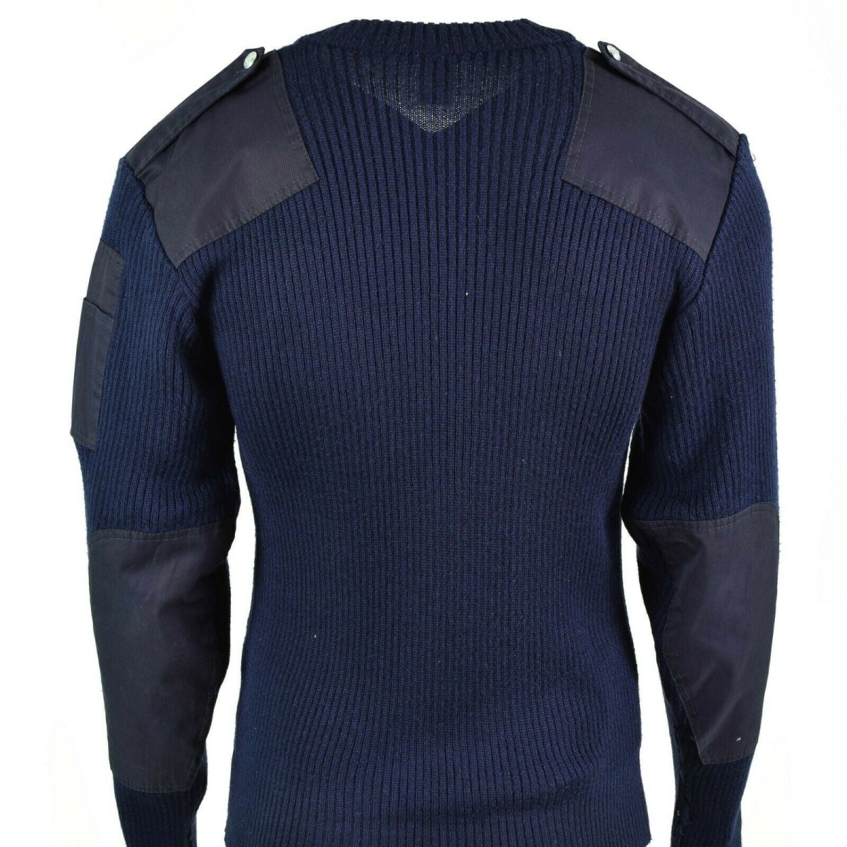 Originele Italiaanse pullover v-neck commando jumper donkerblauwe trui wol