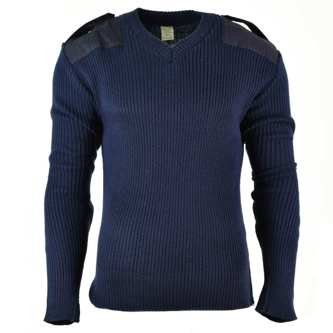 Originele Italiaanse pullover v-neck commando jumper donkerblauwe trui wol