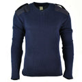 Originele Italiaanse pullover v-neck commando jumper donkerblauwe trui wol