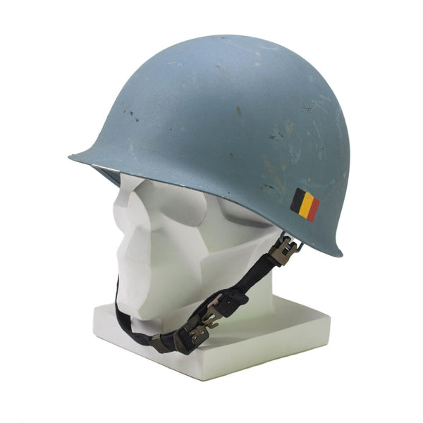 Original Military Belgian Steel Helmet M51 tactical combat inner pvc Light Blue - GoMilitar