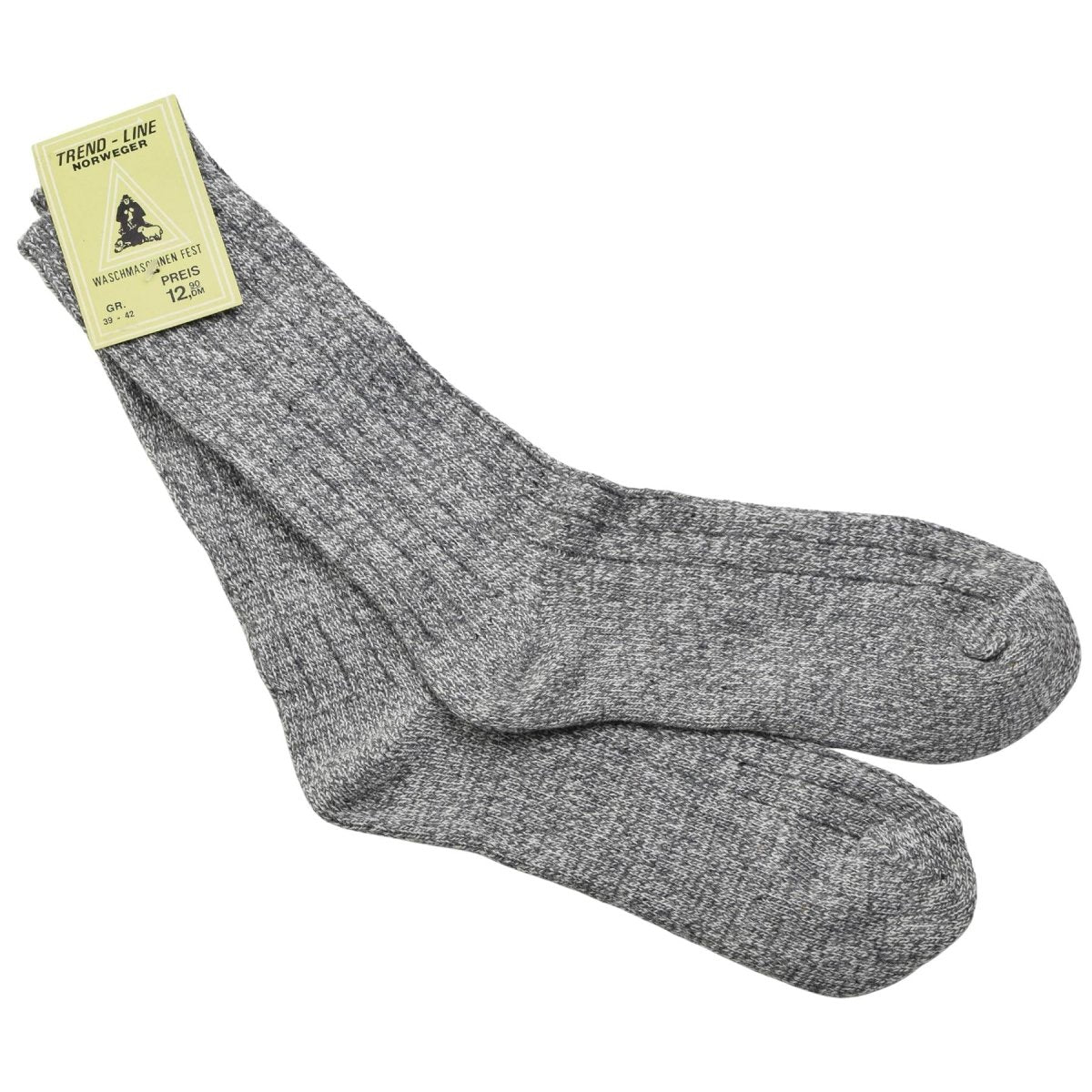 Chaussettes militaires norvégiennes originales en laine mérinos, respirantes, Trend Line, gris