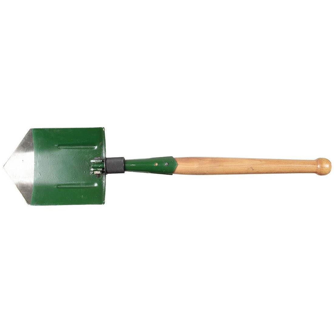 Pelle pliante originale de l'armée roumaine avec manche en bois vert, surplus militaire, NEUF