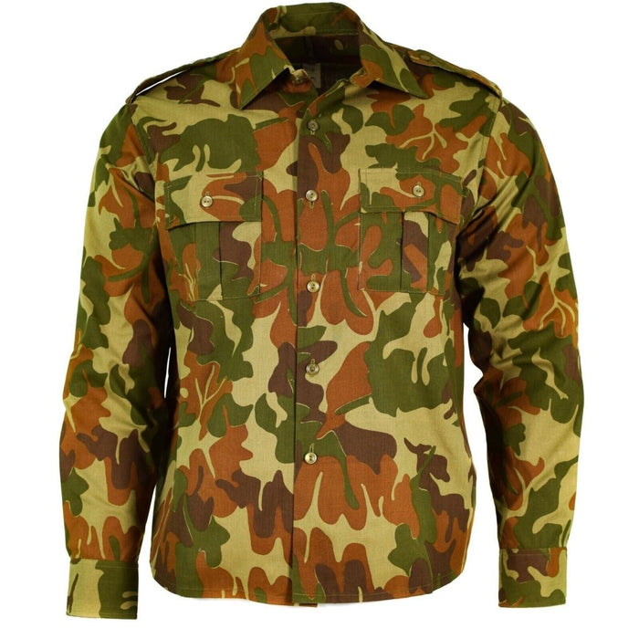 Original Romanian Army M90 Combat Shirt Chest Pockets Outdoor Leaf Camo - GoMilitar