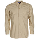 Chemise de travail militaire espagnole à manches longues, légère, kaki, en tissu mélangé de polyester durable pour équipement tactique et extérieur.