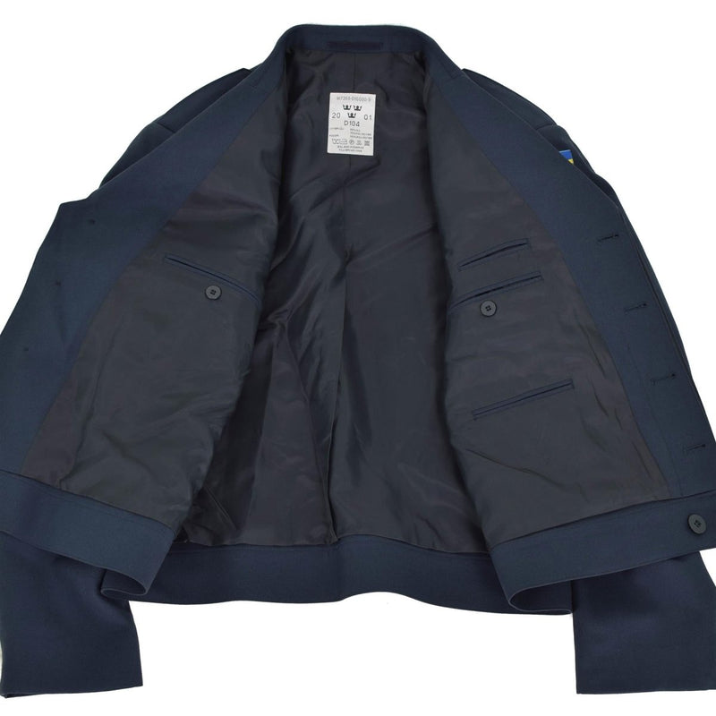 Veste originale des forces aériennes suédoises, uniforme de parade bleu, haut de costume, surplus militaire