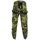Original Swedish military thermal tanker pants in M90 Splinter camouflage with suspenders and secure pockets