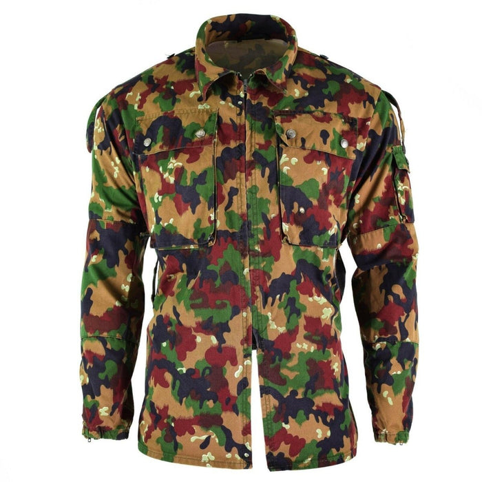 Origineel Zwitsers legerjack M83 gevechtsveld Alpenflage Camo shirt met rits NIEUW - GoMilitar