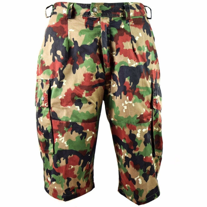 Originele Zwitserse legershort M83 gevechtsveld Alpenflage TAZ 83 Camo cargoshort - GoMilitar