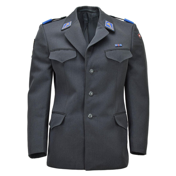Veste formelle militaire suisse originale design vintage 4 poches gris foncé - GoMilitar