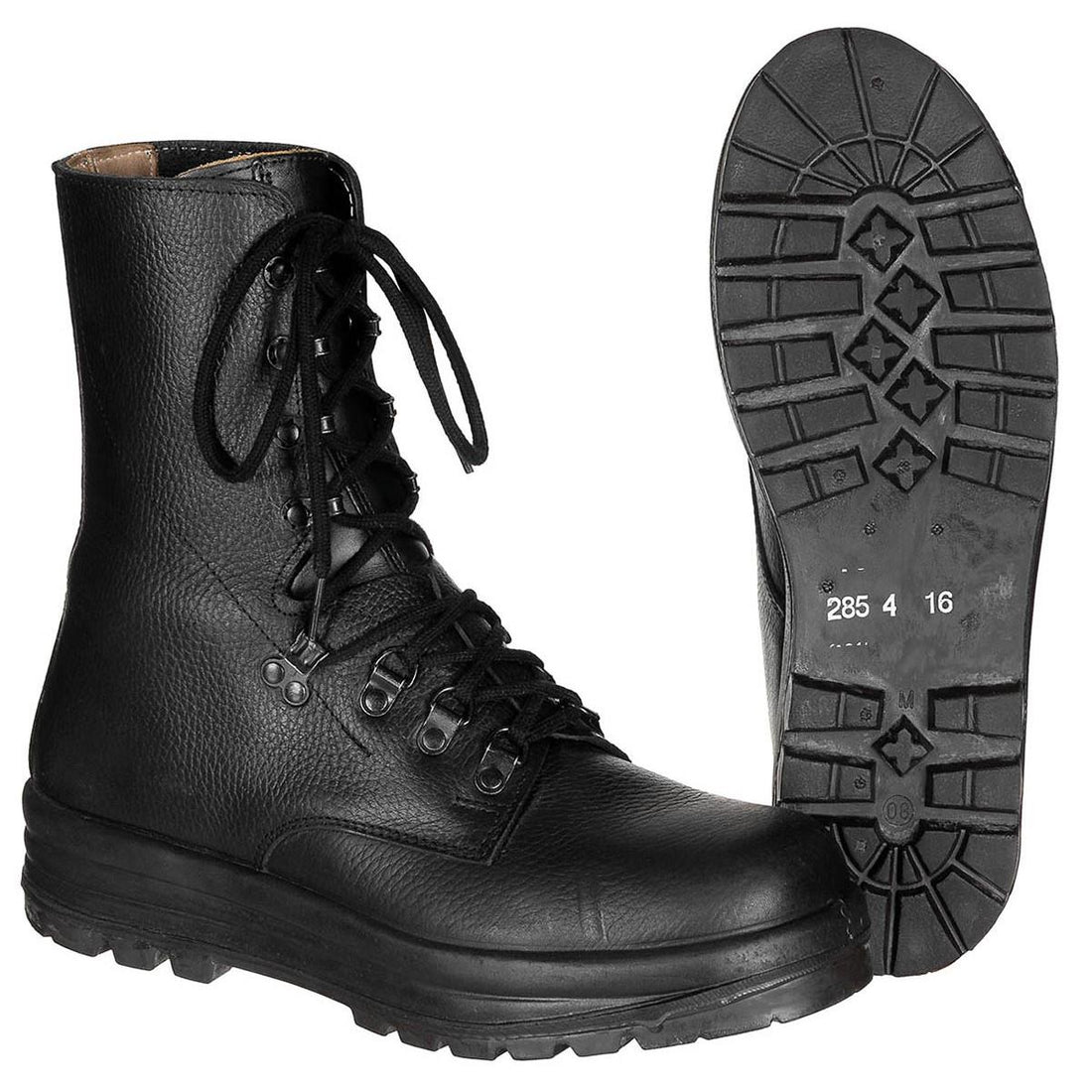 Originele Zwitserse militaire M95 gevechtslaarzen leer Army Surplus Issue zwart