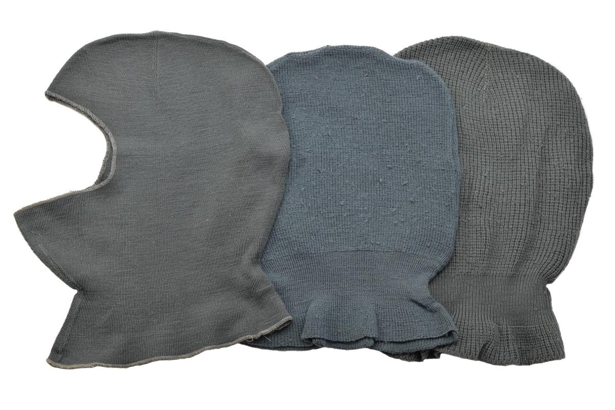 Cagoule militaire suisse originale en laine, masque d'hiver léger et chaud, élastique, gris