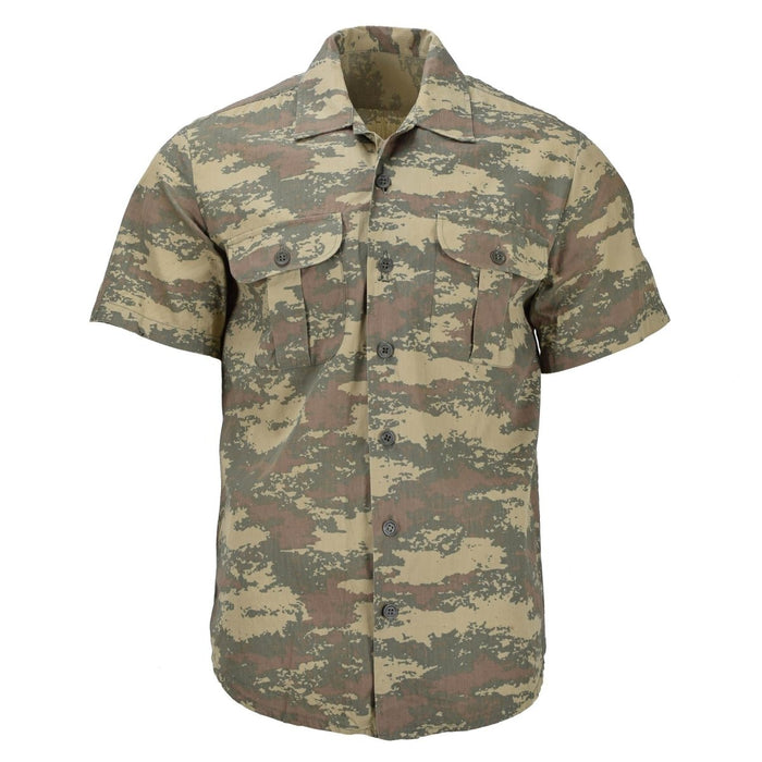 Chemises de campagne originales de l'armée turque, camouflage ripstop durable, manches courtes, tactiques - GoMilitar