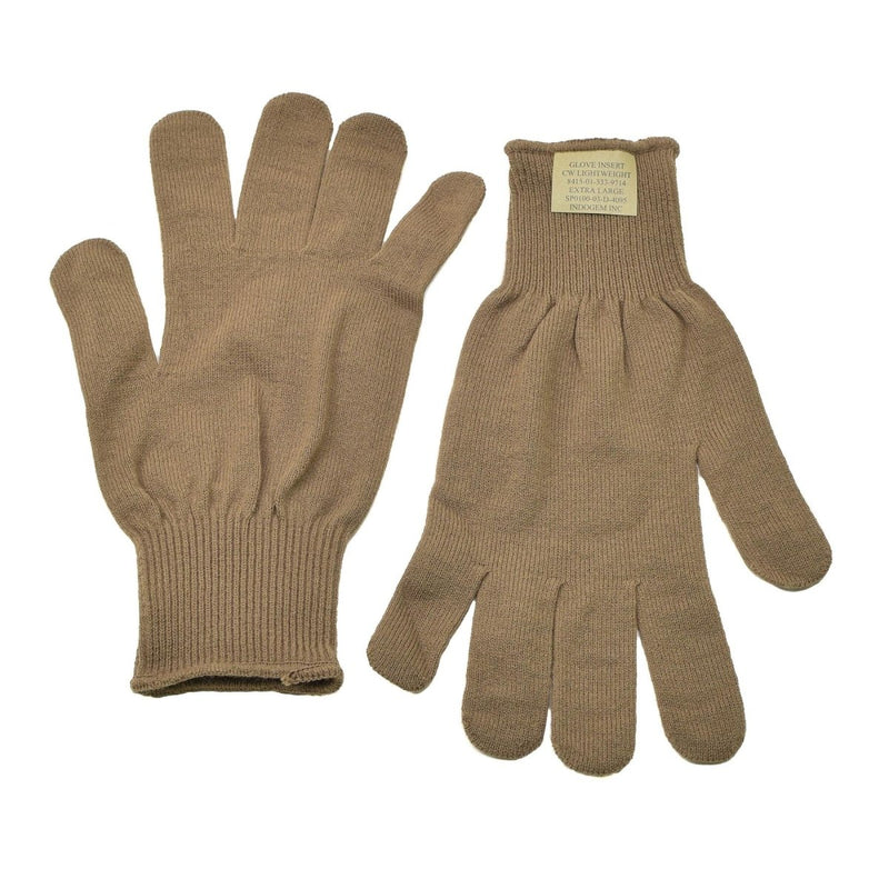 Gants militaires américains originaux, mitaines tricotées, inserts, doublures, chauffe-mains, marron, NEUF