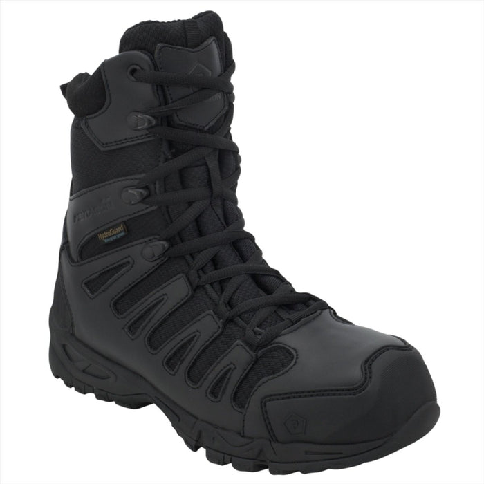 Botte tactique noire Pentagon Achilles XTR 8" avec cuir imperméable haute densité et tige en nylon résistant à l'abrasion