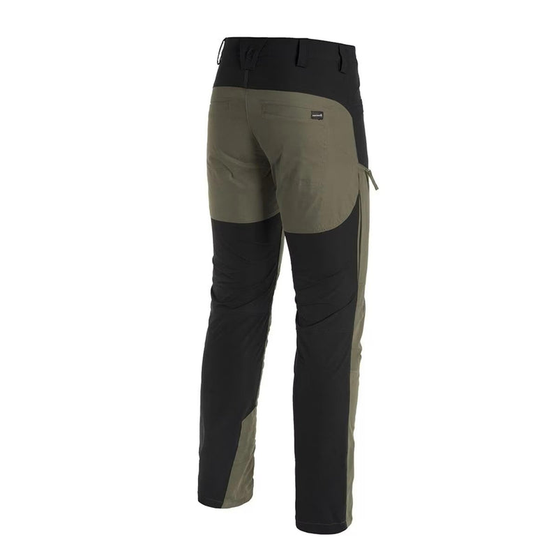 Rear view of Pentagon Renegade Savanna black tactical windproof reinforced pants with durable fabric and multiple pockets