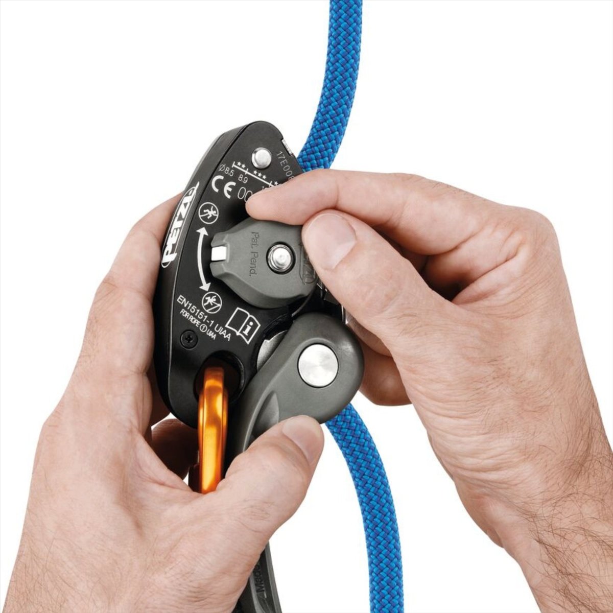 Petzl GRIGRI+ Assureur Freinage Assisté Anti Panique Cordes 8,5-11 mm Orange