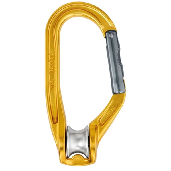 PETZL ROLLCLIP A Pullet Carabiner Non Locking Keylock System Climbing Yellow