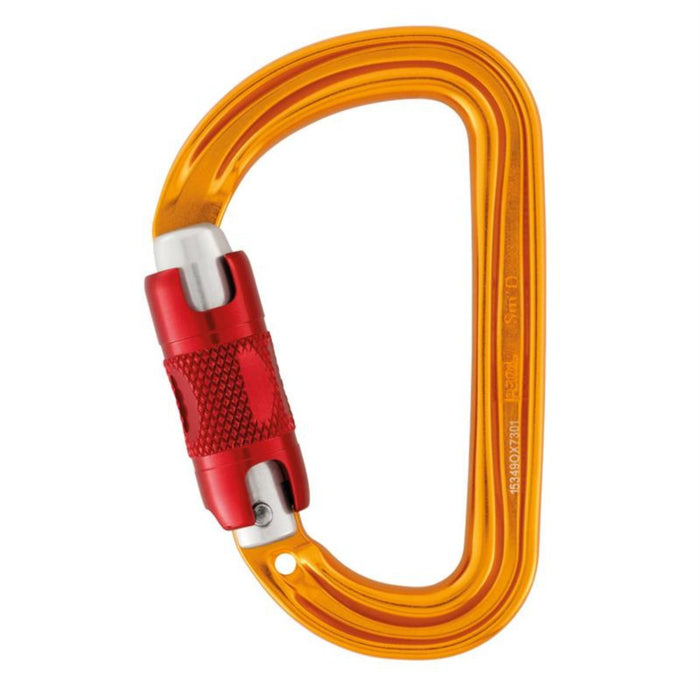 PETZL SmD RL Locking Carabiner Aluminium Lightweight Safety Connector Yellow - GoMilitar