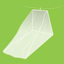 White insect net net on a green background