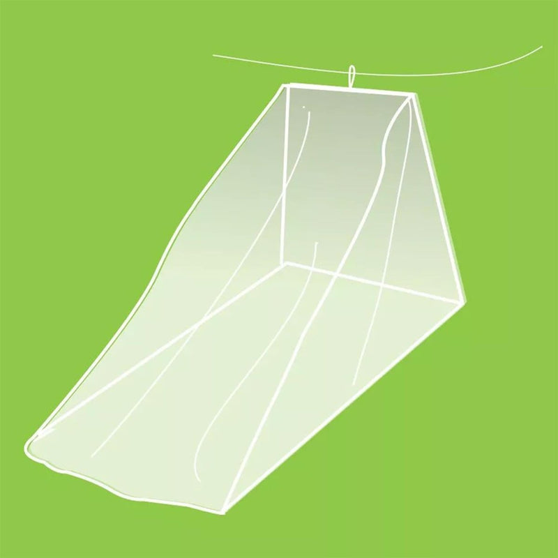 White insect net net on a green background
