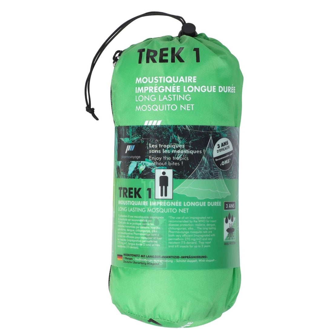 Pharmavoyage Filet anti-insectes Trek 1 camping extérieur protection anti-insectes Blanc