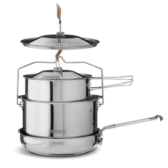 Primus CampFire Ensemble de cuisine en acier inoxydable tout-en-un batterie de cuisine de camping de randonnée - GoMilitar