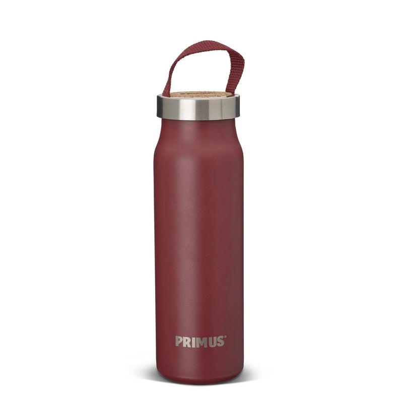 Primus Klunken 500ml stainless steel vacuum flask with handle, perfect for hiking and camping, keeps drinks hot or cold.