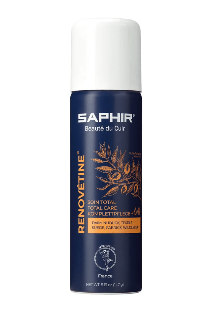 Saphir Renovétine Spray Rénovateur Daim & Nubuck 200 ml Huile d'Amande Total Care