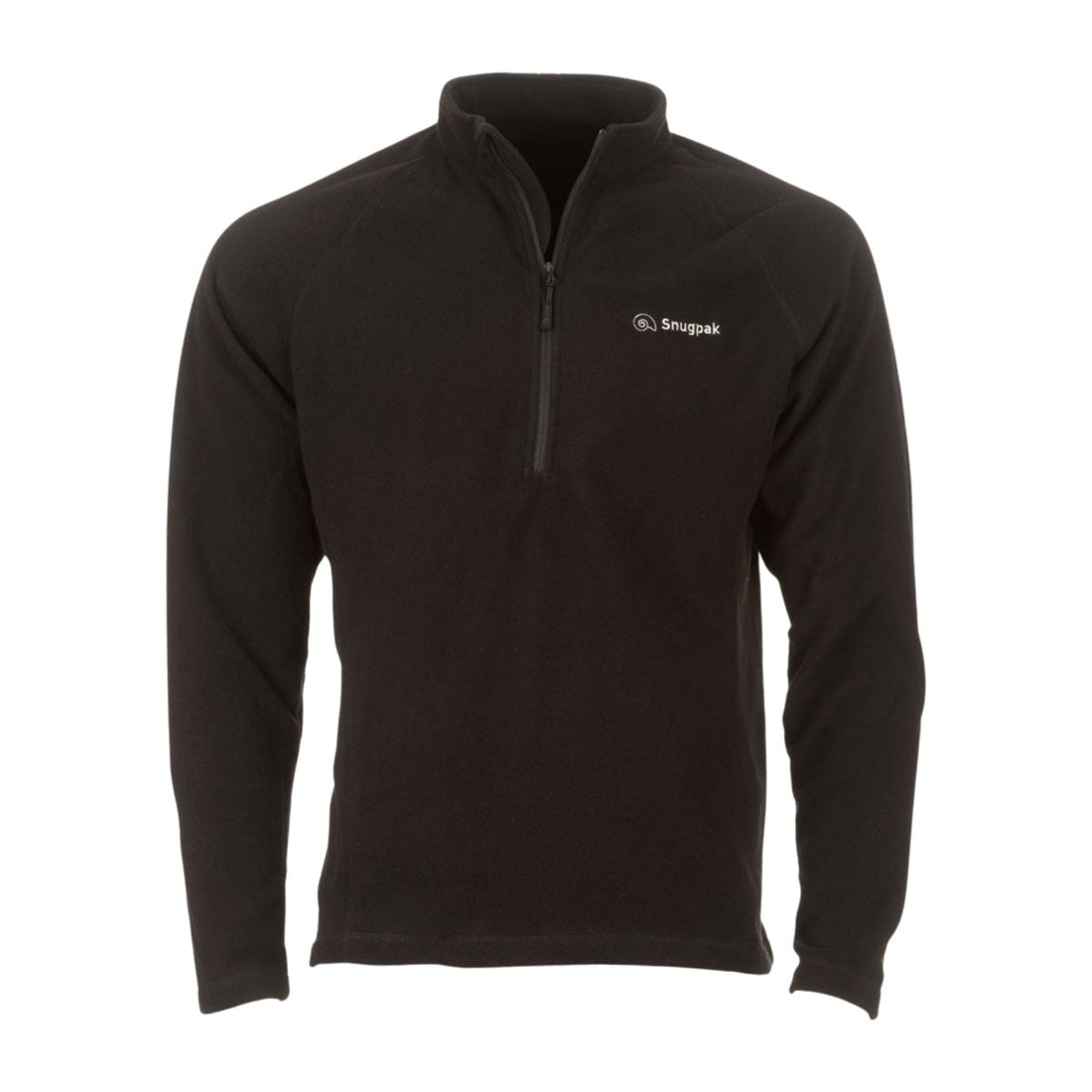 Snugpak IMPACT Veste polaire douce avec col montant et mentonnière avec fermeture éclair 1/4 Noir