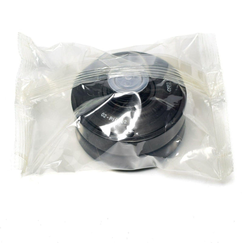 Black NATO 40mm filter for Soviet Russian PDF-7 child gas mask, sealed in clear plastic packaging.